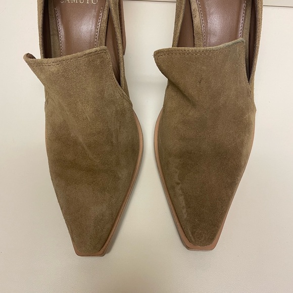 Vince Camuto Wevenly Stacked Heel Pump in Sandy Brown | Size 9M - Picture 4 of 12